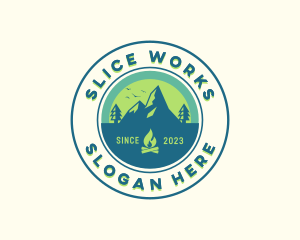 Mountain Outdoor Camping logo design