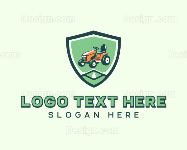 Tractor Lawn Mowing Logo