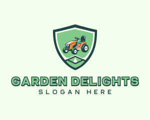 Tractor Lawn Mowing logo design