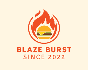 Flaming Burger Restaurant  logo design