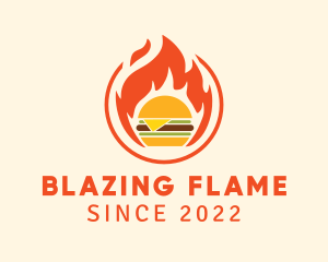 Flaming Burger Restaurant  logo design