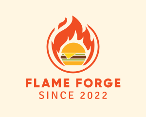 Flaming Burger Restaurant  logo design