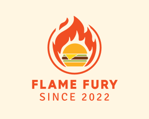 Flaming Burger Restaurant  logo design