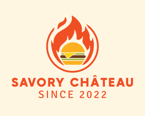 Flaming Burger Restaurant  logo design