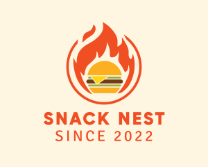 Flaming Burger Restaurant  logo design