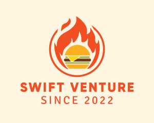 Flaming Burger Restaurant  logo design