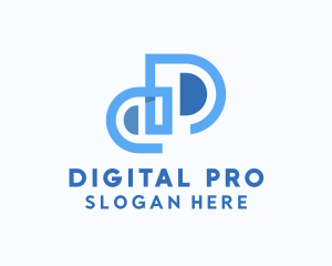 Digital Modern Letter D logo design