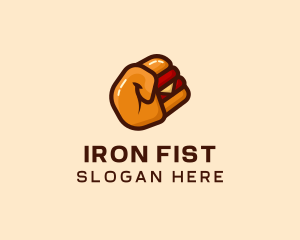 Hamburger Fist Punch logo design