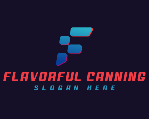 Tech Gaming Digital Letter F logo design