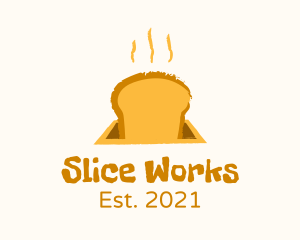 Toasted Bread Slice logo design