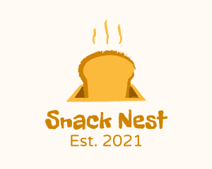 Toasted Bread Slice logo design