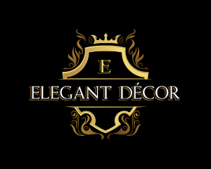 Elegant Crown Shield logo design