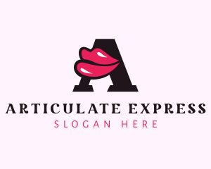 Lip Cosmetic Letter A logo design