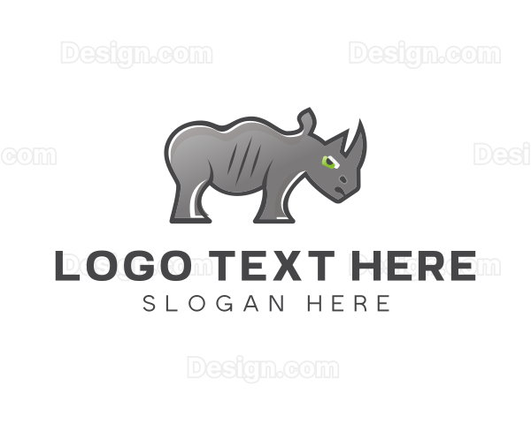 Safari Rhino Cartoon Logo