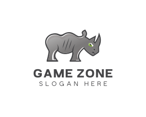 Safari Rhino Cartoon logo
