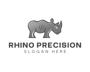 Safari Rhino Cartoon logo design