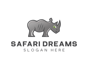 Safari Rhino Cartoon logo design