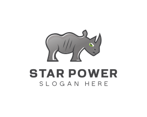 Safari Rhino Cartoon logo design