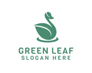 Green Duck Leaf  logo design