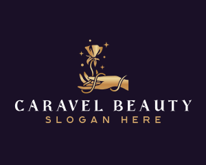 Beauty Flower Hand logo design