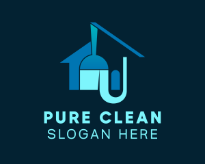 House Broom Cleaning logo design