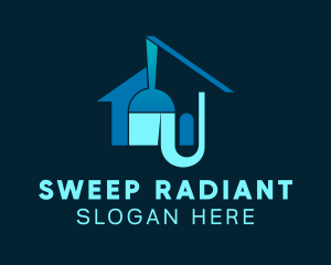 House Broom Cleaning logo design