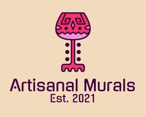 Wine Glass Ethnic  logo design