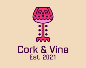 Wine Glass Ethnic  logo design