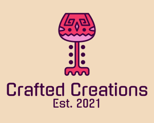 Wine Glass Ethnic  logo design