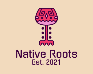 Wine Glass Ethnic  logo design