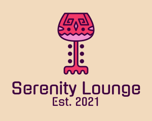 Wine Glass Ethnic  logo design