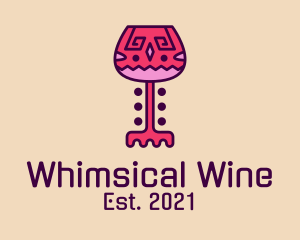 Wine Glass Ethnic  logo design