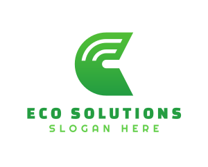 Eco Tech Letter C logo