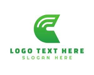 Bold - Eco Tech Letter C logo design