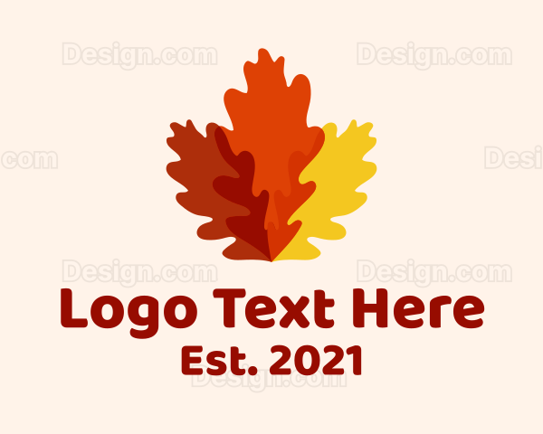 Autumn Oak Leaves Logo