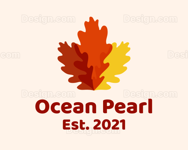 Autumn Oak Leaves Logo