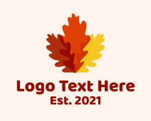 Oak - Autumn Oak Leaves logo design