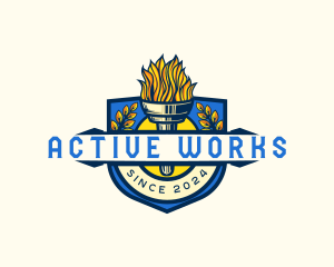 Academy Torch University Training logo design