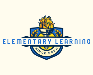 Academy Torch University Training logo design