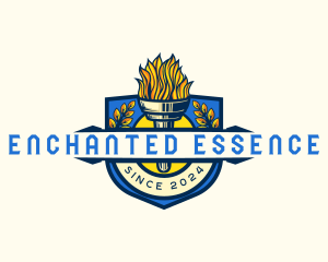 Academy Torch University Training logo design