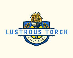 Academy Torch University Training logo design