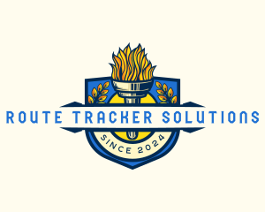 Academy Torch University Training logo design