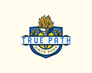 Academy Torch University Training logo design