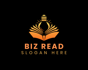 Knowledge Book Lightbulb logo design