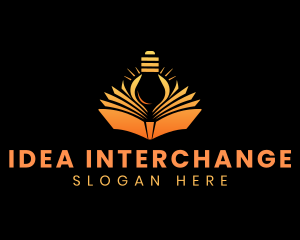 Knowledge Book Lightbulb logo design