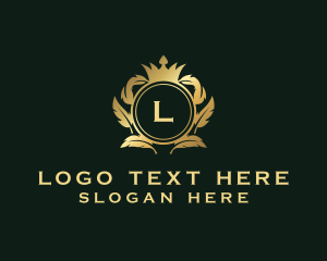 Elegant Feather Crown logo