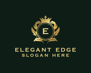 Elegant Feather Crown logo design