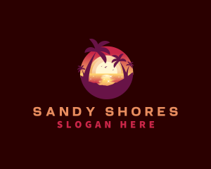 Sunset Vacation Beach logo design