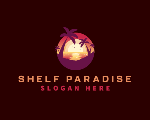 Sunset Vacation Beach logo design