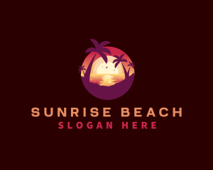 Sunset Vacation Beach logo design